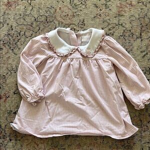 Cecil and Lou Pink Gingham Baby Dress- S monogrammed